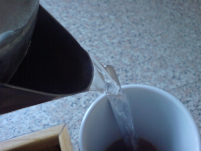 Water goes in...