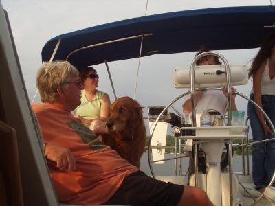 Riverkeeper Fred and his dog, Chelsea.  Riverkeeper Fred and his dog, Chelsea.
