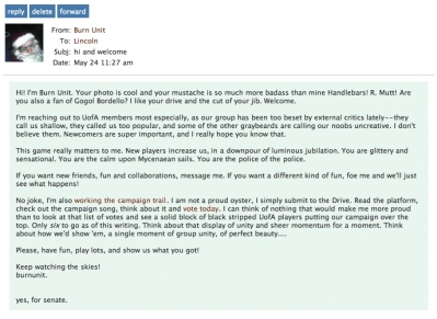 Burn Unit's welcome to me