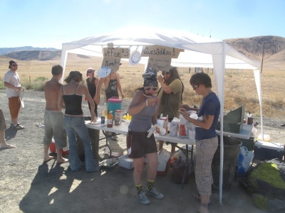 Free water and ice cream sandwich!