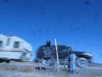 Motion blur photo of traffic going by m'bike