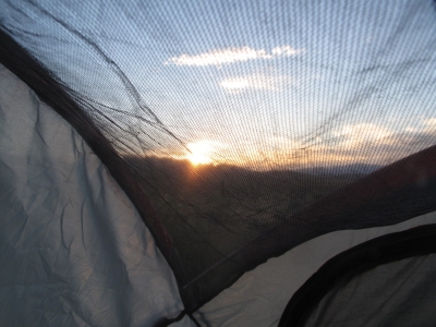 Sunset through my tent