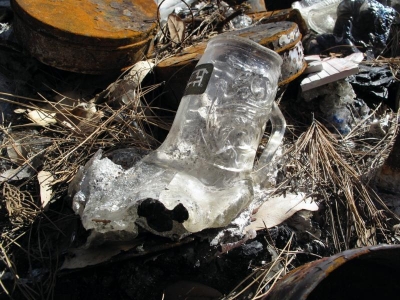 Melted glass