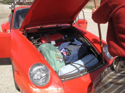 My bags in his trunk