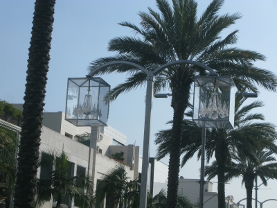 Chandeliers in glass boxes