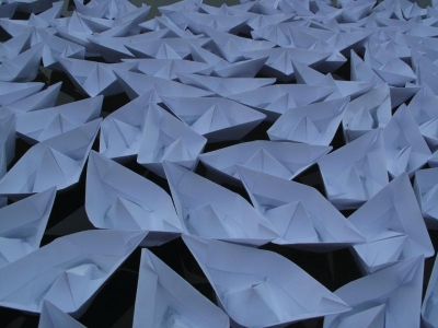 Close up of a lot of ships.