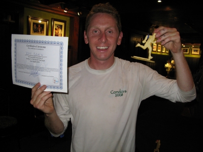 Eric with his trophy and Certificate Of Awesome