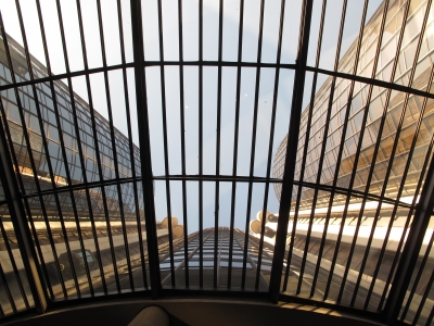 View up from the lobby