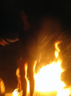 Walrus dances on the fire.