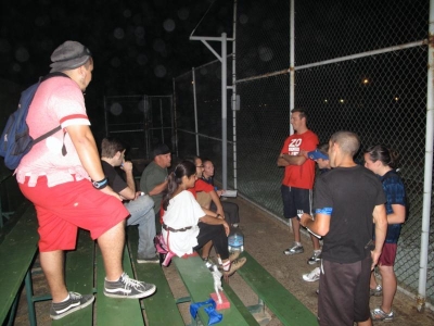 Chasers and runners gather together all friendly-like.