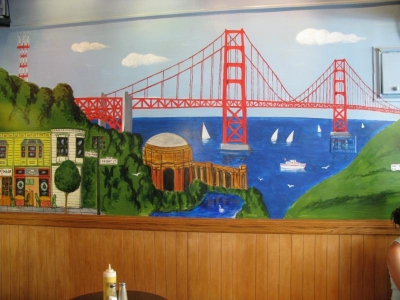 I liked this mural on this wall.