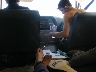 View from the back of the van.