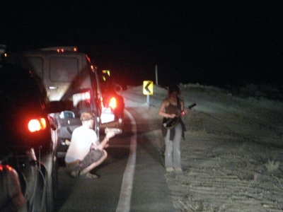 Traffic jam into the night