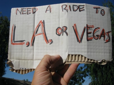 Hitchhiking.
