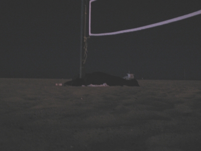 Another homeless guy under a volleyball net Another homeless guy under a volleyball net