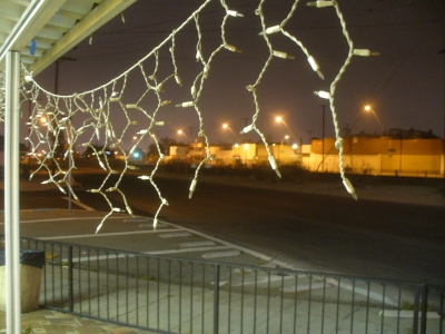 Christmas lights in June.