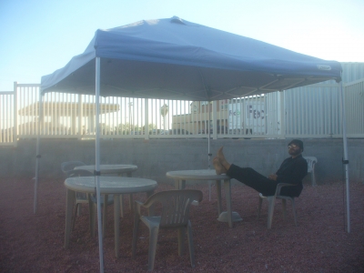 Chillaxin' in the suit.