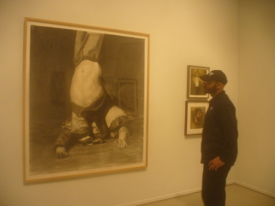 Checkin' out art in my suit.