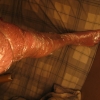 Leg Saran Wrapped