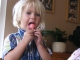 Sucking on a lollipop