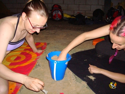 Playing in the sand