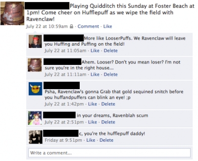 Trash talking on teh facebooks