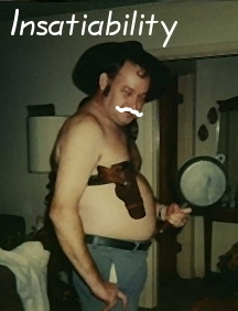 Does this man look sated to you? Does this man look sated to you?