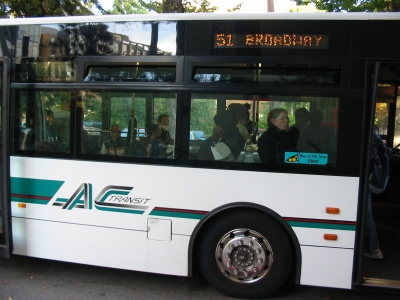 AC transit bus. AC transit bus.