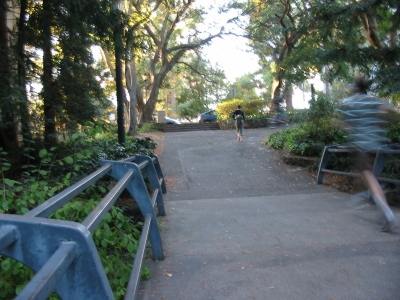 A bridge over the creek.