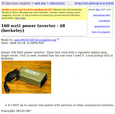Craigs list ad Craigs list ad