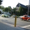 Just before a crossing.