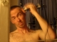 Haircutting in progress.