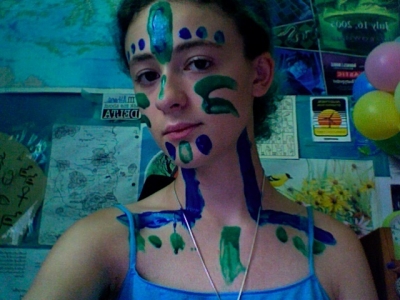 My exploration of the use of finger paints in body art