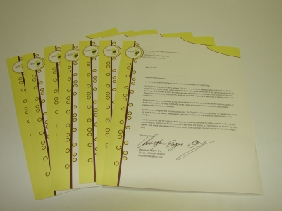 the letter printed and signed