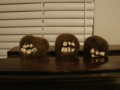 My baby teeth turned into hair ball monsters