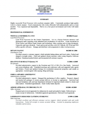 resume page 1