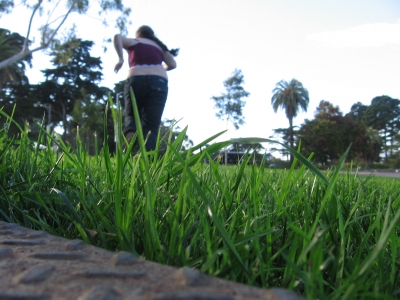 escape from the camera set on the metal thing in the grass...