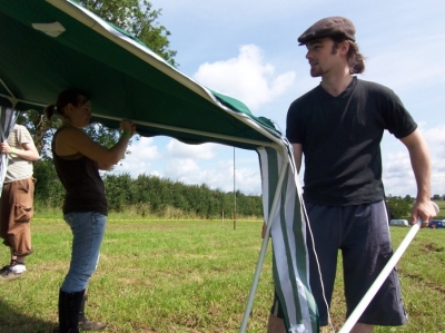 Jeremy threatens to beat the gazebo into submission Jeremy threatens to beat the gazebo into submission