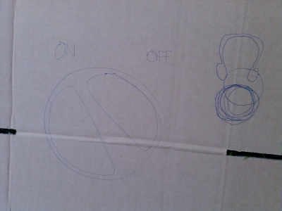 on/off dial and headphone jack on/off dial and headphone jack