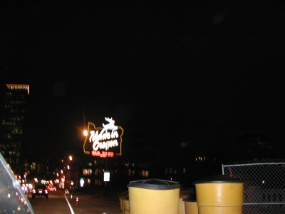 Made in OR sign, heading backing to SW