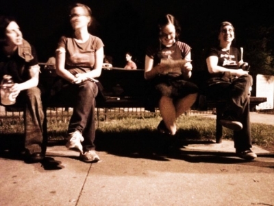 The scouts and I taking a quick rest at Oz Park.