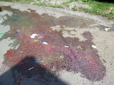 The aftermath.  It looks like we slaughtered an army of Rainbow Brights!