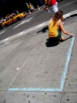 drawing a Dance Patch in Times Square drawing a Dance Patch in Times Square