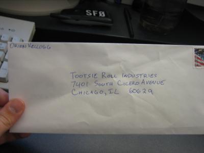 An actual letter sent via actual mail.