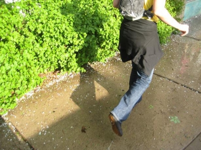 Running through hail