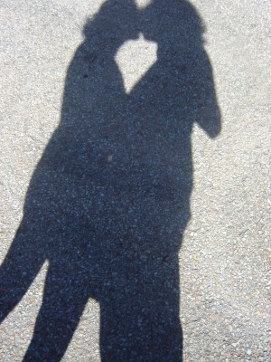 Shadow me kissing my shadow girlfriend.