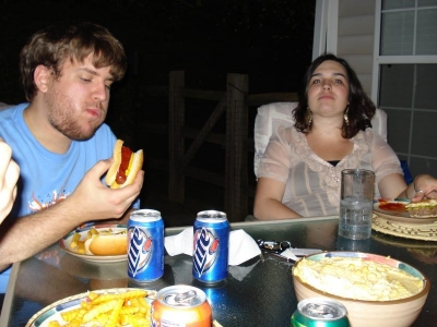 the eating of said food.