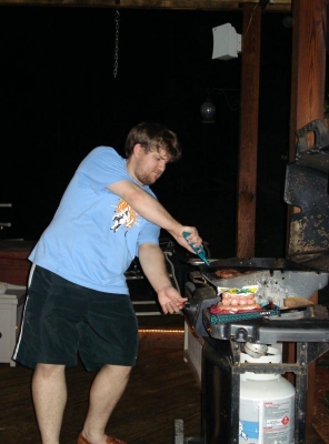 Shazam uses his powers.