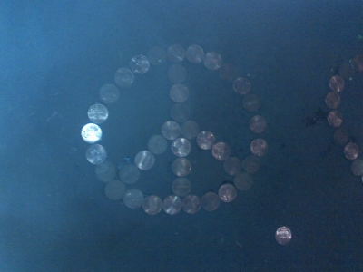 peace sign on the pavement