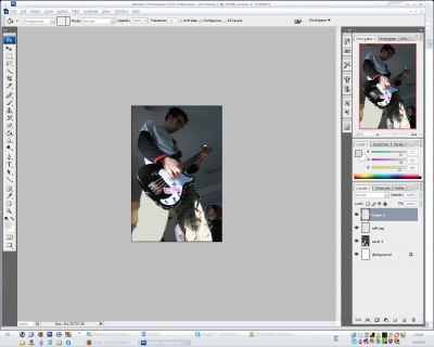 Very early stages. Just cut the left leg out.